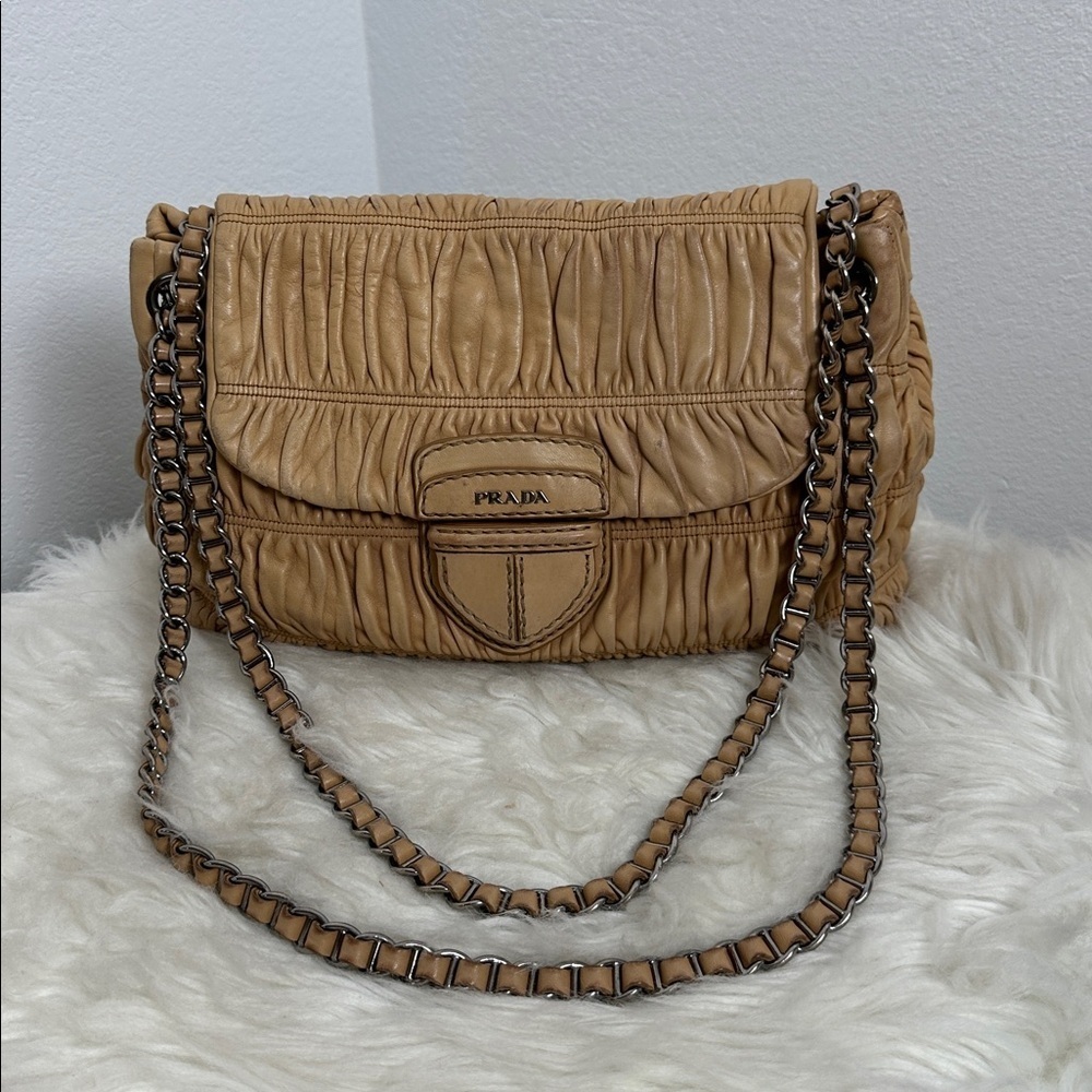 💯Authentic Prada Nappa Gaufre Chain Shoulder Bag🍀